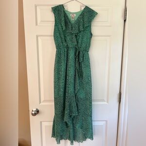 Teal Animal Print Maxi Dress